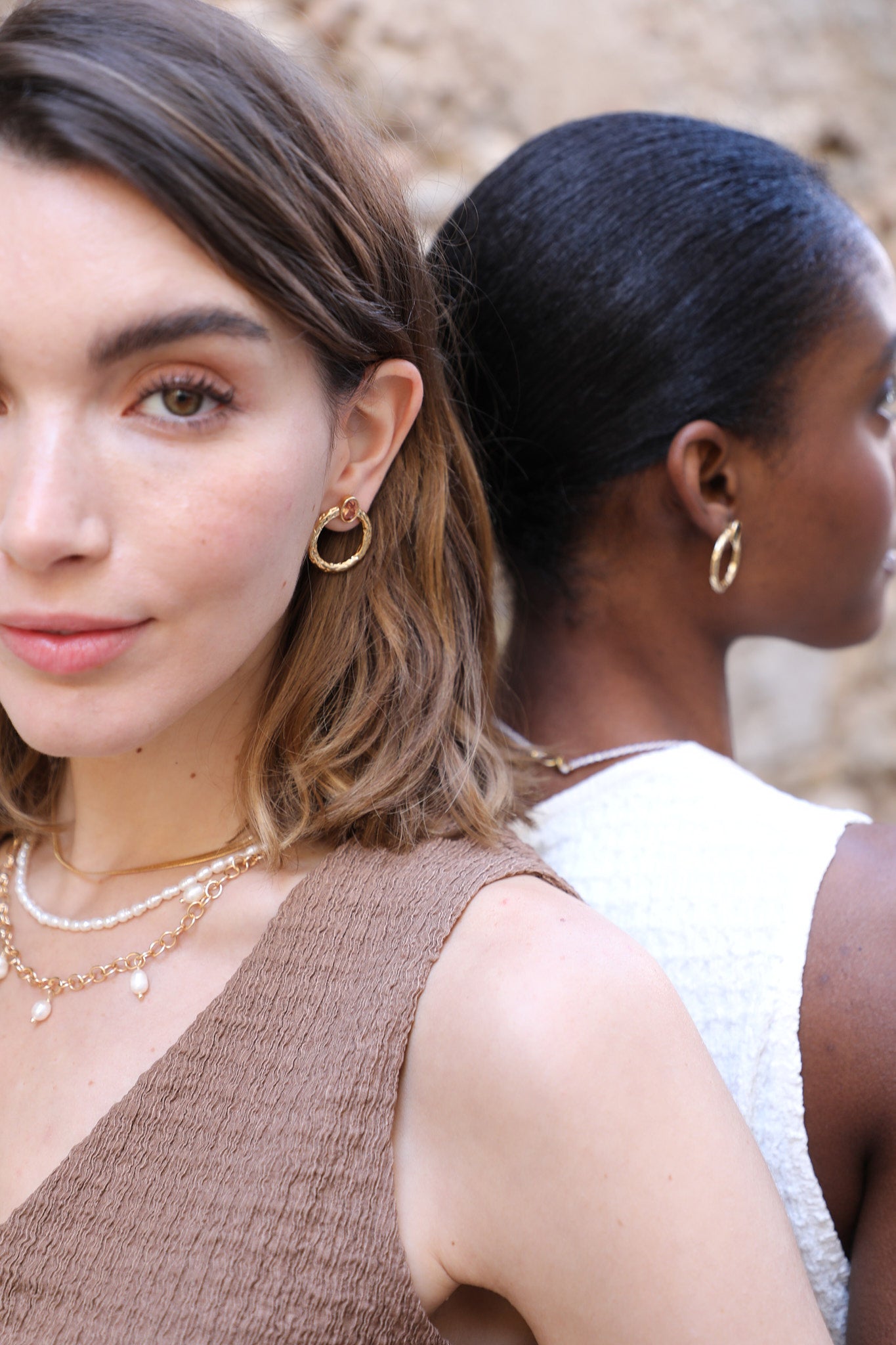 Boucles d'oreilles Alexis champagne - waekura