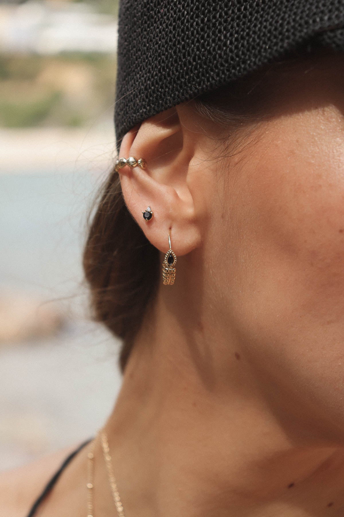 Boucles d'oreilles Filae - Noir - waekura