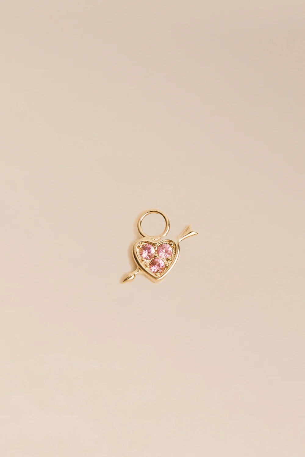 Charms Coeur Fleche Rose