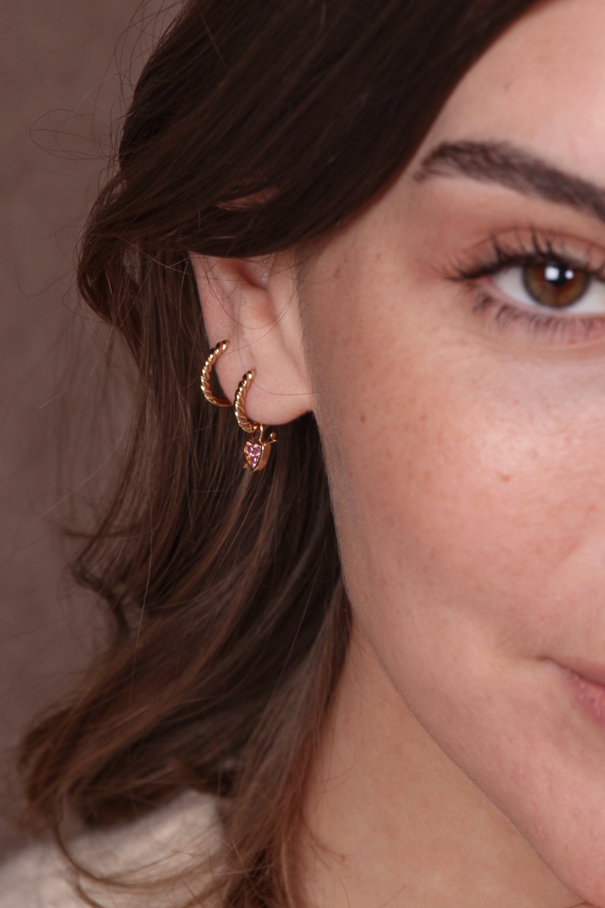 Charms Coeur Fleche Rose - waekura