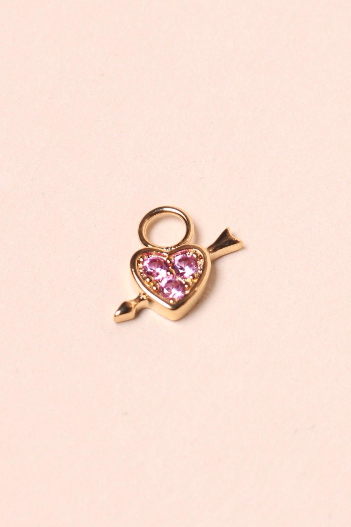 Charms Coeur Fleche Rose - waekura
