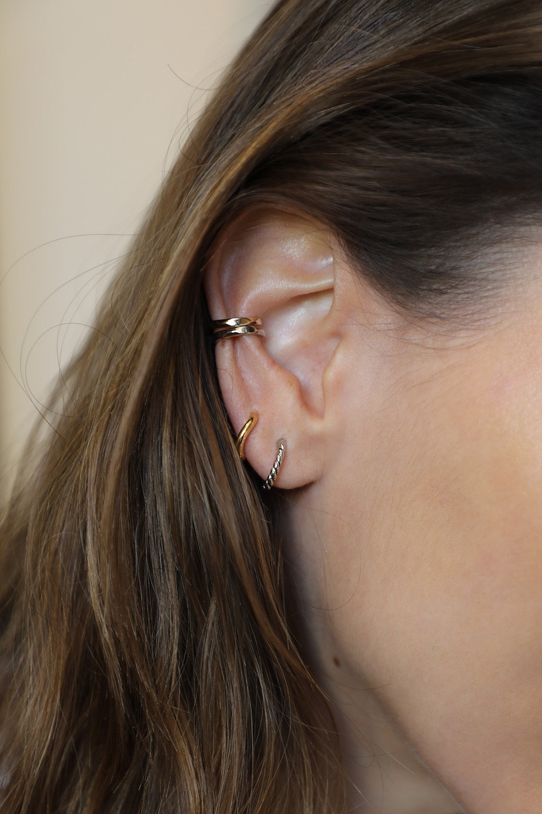 Mini créoles Tresse - Palladium - waekura