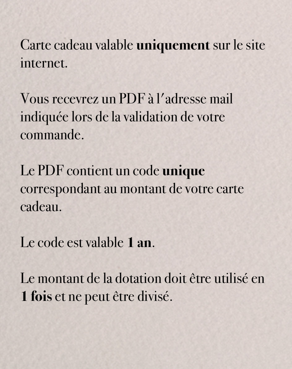 E-carte cadeau - waekura