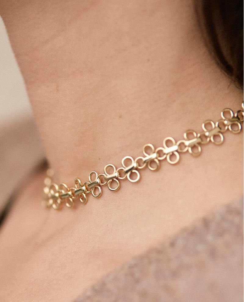 Collier maille trefle - waekura