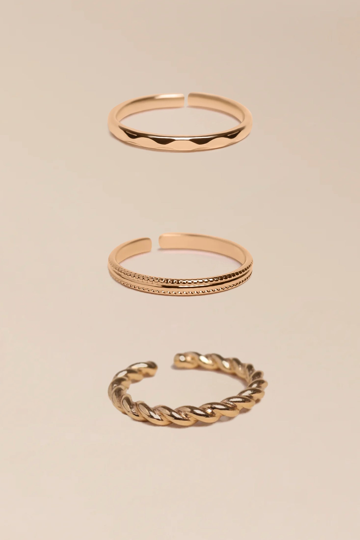 Composition bagues Sia, Mara, Alya