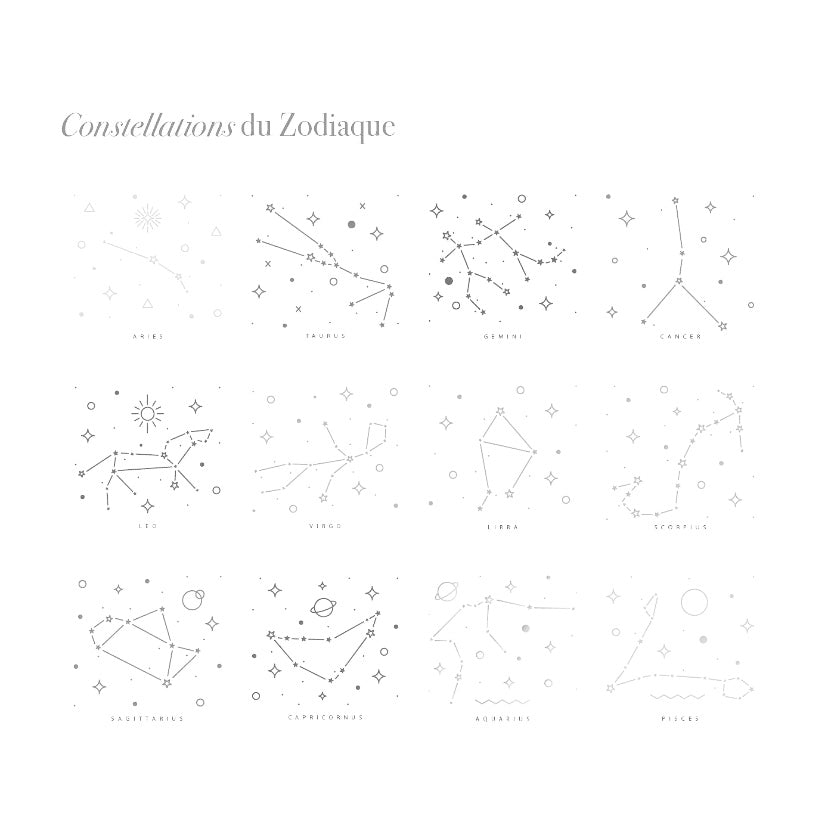 Bracelet constellation du zodiaque argent - waekura